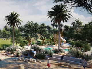 Новый комплекс таунхаусов Shamsa с бассейнами и природным заповедником, Expo City, Дубай, ОАЭ