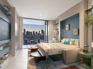 Новый комплекс меблированных апартаментов Rove Home Marasi Drive с бассейнами и коворкингом в центре района Business Bay, Дубай, ОАЭ