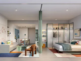 Новый комплекс меблированных апартаментов Rove Home Marasi Drive с бассейнами и коворкингом в центре района Business Bay, Дубай, ОАЭ