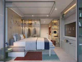 Новый комплекс меблированных апартаментов Rove Home Marasi Drive с бассейнами и коворкингом в центре района Business Bay, Дубай, ОАЭ