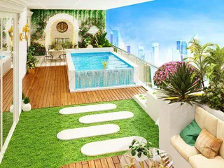 Новая элитная резиденция Aqua Flora с садами, бассейнами и детским парком приключений, Al Barsha South, Дубай, ОАЭ