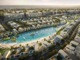 Новый комплекс таунхаусов Riverside со спа-центром, зонами для мероприятий и детским парком приключений, Damac Hills, Дубай, ОАЭ