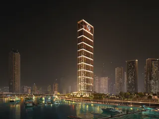 Новая высотная резиденция One by Binghatti с бассейнами и теннисным кортом в центральном районе Business Bay, Дубай, ОАЭ