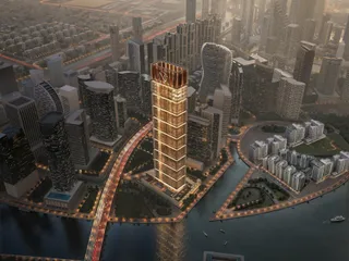 Новая высотная резиденция One by Binghatti с бассейнами и теннисным кортом в центральном районе Business Bay, Дубай, ОАЭ