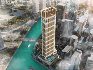 Новая высотная резиденция One by Binghatti с бассейнами и теннисным кортом в центральном районе Business Bay, Дубай, ОАЭ