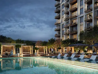 Новая резиденция Altus с бассейнами рядом с набережной и станцией метро, Dubai Creek Harbour, Дубай, ОАЭ