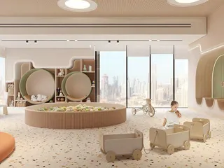 Новая резиденция Avenue Park Towers с бассейнами и парком рядом со станцией метро и международным аэропортом, Wasl 1, Дубай, ОАЭ