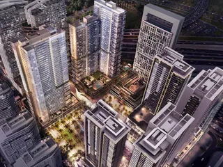 Новая резиденция Avenue Park Towers с бассейнами и парком рядом со станцией метро и международным аэропортом, Wasl 1, Дубай, ОАЭ