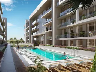 Новая резиденция Laya Courtyard с бассейнами и зоной отдыха на крыше рядом с гольф-клубом, Dubai Studio City, Дубай, ОАЭ