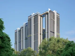 Новый высотный комплекс Milan Heights с инфинити-бассейнами и теннисными кортами, City of Arabia, Дубай, ОАЭ