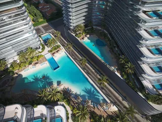 Новый проект Flare с бассейнами и искусственным пляжем, JVT, Дубай, ОАЭ