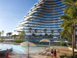 Новый проект Flare с бассейнами и искусственным пляжем, JVT, Дубай, ОАЭ