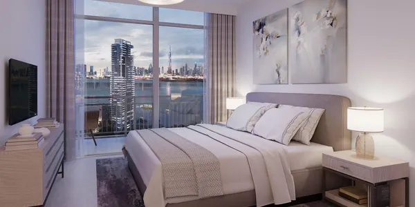 Новые апартаменты в престижном жилом комплексе Creek Rise Towers на острове в Dubai Creek Harbour, ОАЭ