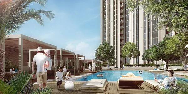 Апартаменты с видом на гавань и большой парк в жилом комплексе Harbour Gate с бассейнами и тренажерным залом, Creek Harbour, Дубай, ОАЭ