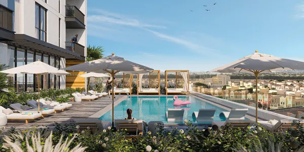 Жилой комплекс The Portman с бассейном и зонами отдыха недалеко от Бурдж-Халифа и Дубай Марина, JVC, Дубай, ОАЭ