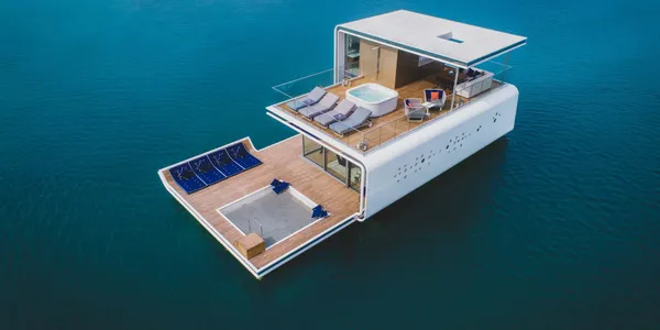 Плавучие виллы с подводными нижними этажами, зонами отдыха и джакузи, The World Islands, Дубай, ОАЭ