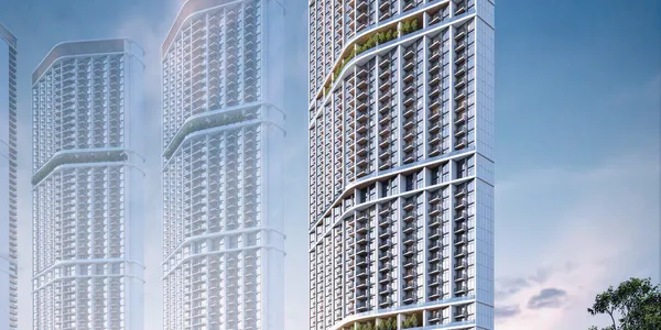 Новая высотная резиденция 330 Riverside Crescent рядом с международным аэропортом и центром города, Nad Al Sheba 1, Дубай, ОАЭ