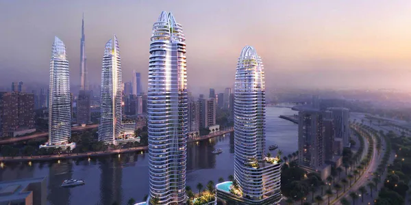 Новая высотная резиденция Altitude с бассейнами на берегу канала, Business Bay, Дубай, ОАЭ