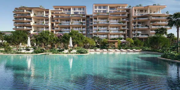 Новая элитная резиденция у воды Alba с собственным пляжем и спа-центром в эксклюзивном районе, Palm Jumeirah, Дубай, ОАЭ