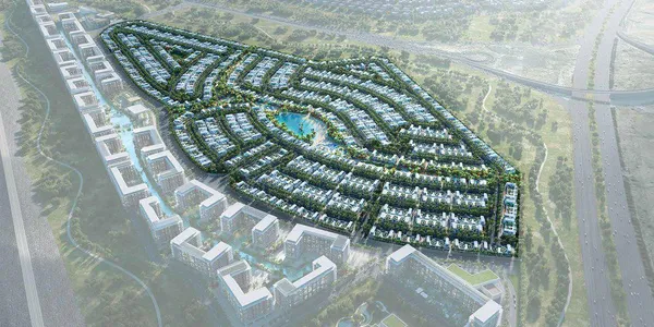 Новый комплекс таунхаусов Riverside со спа-центром, зонами для мероприятий и детским парком приключений, Damac Hills, Дубай, ОАЭ