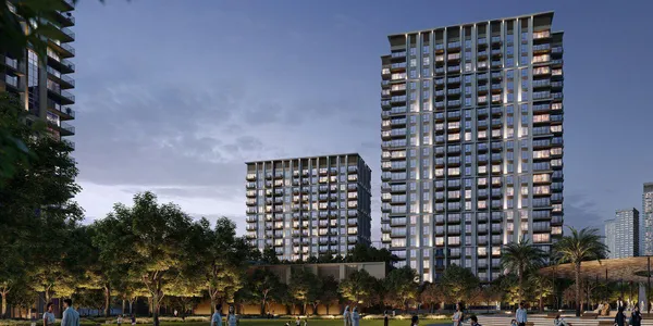 Новая резиденция Altus с бассейнами рядом с набережной и станцией метро, Dubai Creek Harbour, Дубай, ОАЭ