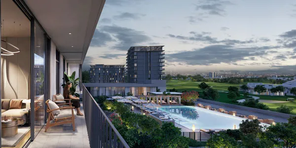 Таунхаусы в новой резиденции Golf Acres с полем для гольфа, парками и бассейнами, Emaar South, Дубай, ОАЭ