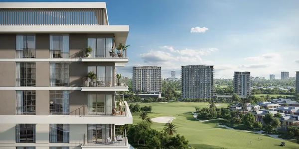 Таунхаусы в новом жилом комплексе ES Golf Meadow с бассейнами, зонами отдыха и полем для гольфа, Emaar South, Дубай, ОАЭ