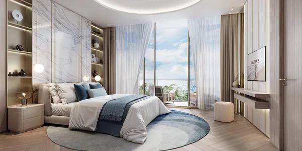 Новый комплекс меблированных апартаментов Beach Walk 4 с бассейном, панорамными видами и выходом на пляж, Dubai Islands, Дубай, ОАЭ