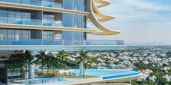 Новый комплекс апартаментов с собственными бассейнами Barari Heights со спа-зонами и детскими площадками рядом со школой, Majan, Дубай, ОАЭ