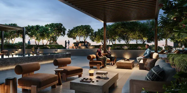 Таунхаусы с террасами на крыше в новой резиденции Altan с инфинити-бассейном, в престижном районе Green Gate District, Дубай, ОАЭ