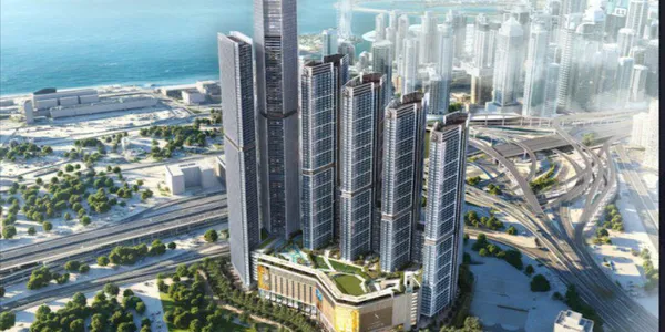 Новый жилой комплекс Sobha Central the Serene с бассейнами, зонами отдыха и парком прямо на Sheikh Zayed Road, Дубай, ОАЭ