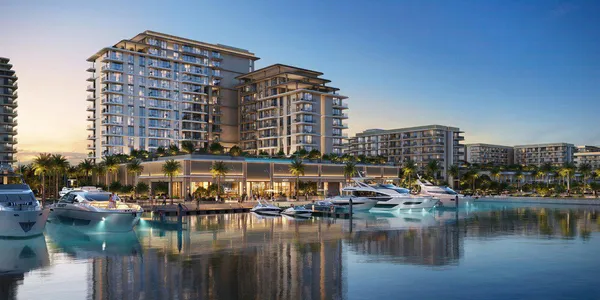 Новый жилой комплекс на берегу моря Aurea с инфинити-бассейном и детскими площадками, Mina Rashid, Дубай, ОАЭ