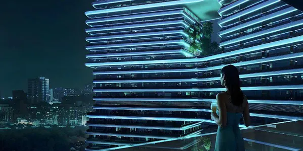 Новая высотная резиденция Sky Terraces с искусственным пляжем и ресторанами, Motor City, Дубай, ОАЭ