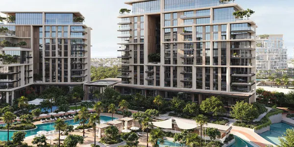 Новый проект City Walk Crestlane 4|5 с бассейнами, лужайками и водными украшениями, Al Wasl, Дубай, ОАЭ