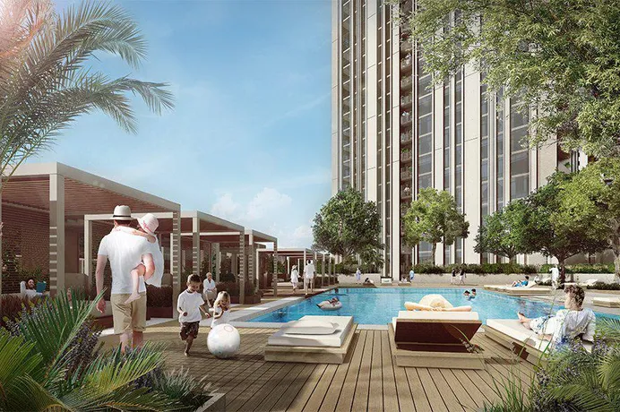 Апартаменты с видом на гавань и большой парк в жилом комплексе Harbour Gate с бассейнами и тренажерным залом, Creek Harbour, Дубай, ОАЭ
