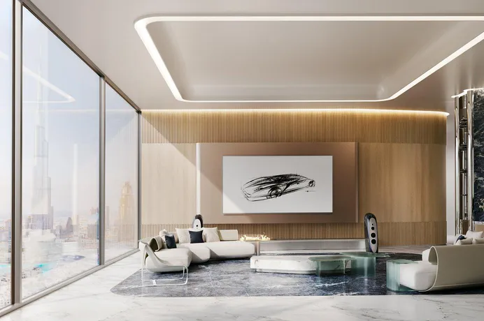 Высотный жилой комплекс Bugatti Residences с собственным пляжем рядом с яхт-клубом, Business Bay, Дубай, ОАЭ