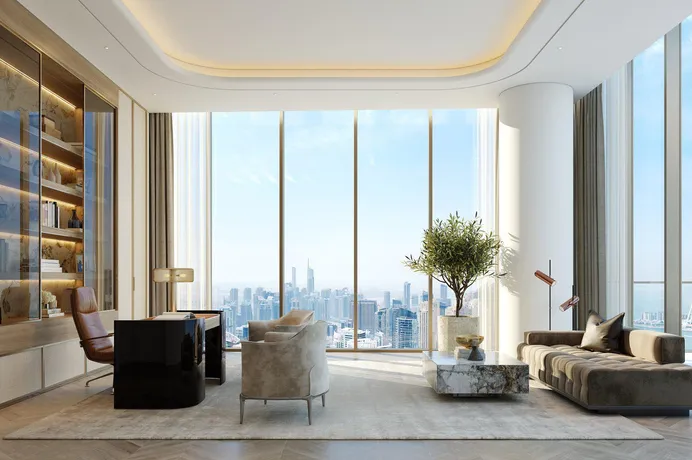 Эксклюзивные люксовые апартаменты Seahaven Sky c видом на пристань для яхт, море, острова, колесо обозрения, Dubai Marina, Дубай, ОАЭ