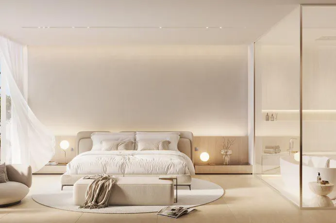 Двухуровневые пентхаусы в новой резиденции The Chedi Private Residences с бассейном, ресторанами и обслуживанием, Al Barsha, Дубай, ОАЭ