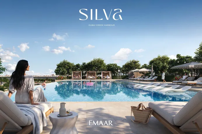 Современные таунхаусы в новом комплексе Silva, район Дубай Крик Харбор, ОАЭ