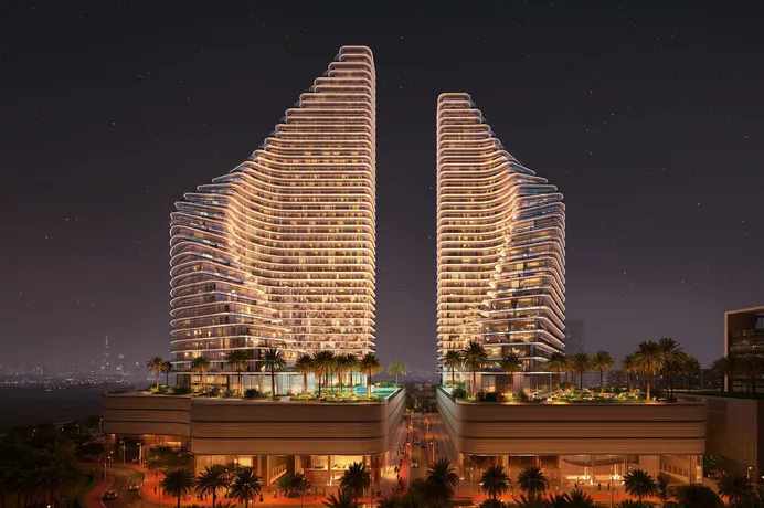 Новый проект Flare с бассейнами и искусственным пляжем, JVT, Дубай, ОАЭ