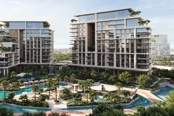 Новый проект City Walk Crestlane 4|5 с бассейнами, лужайками и водными украшениями, Al Wasl, Дубай, ОАЭ